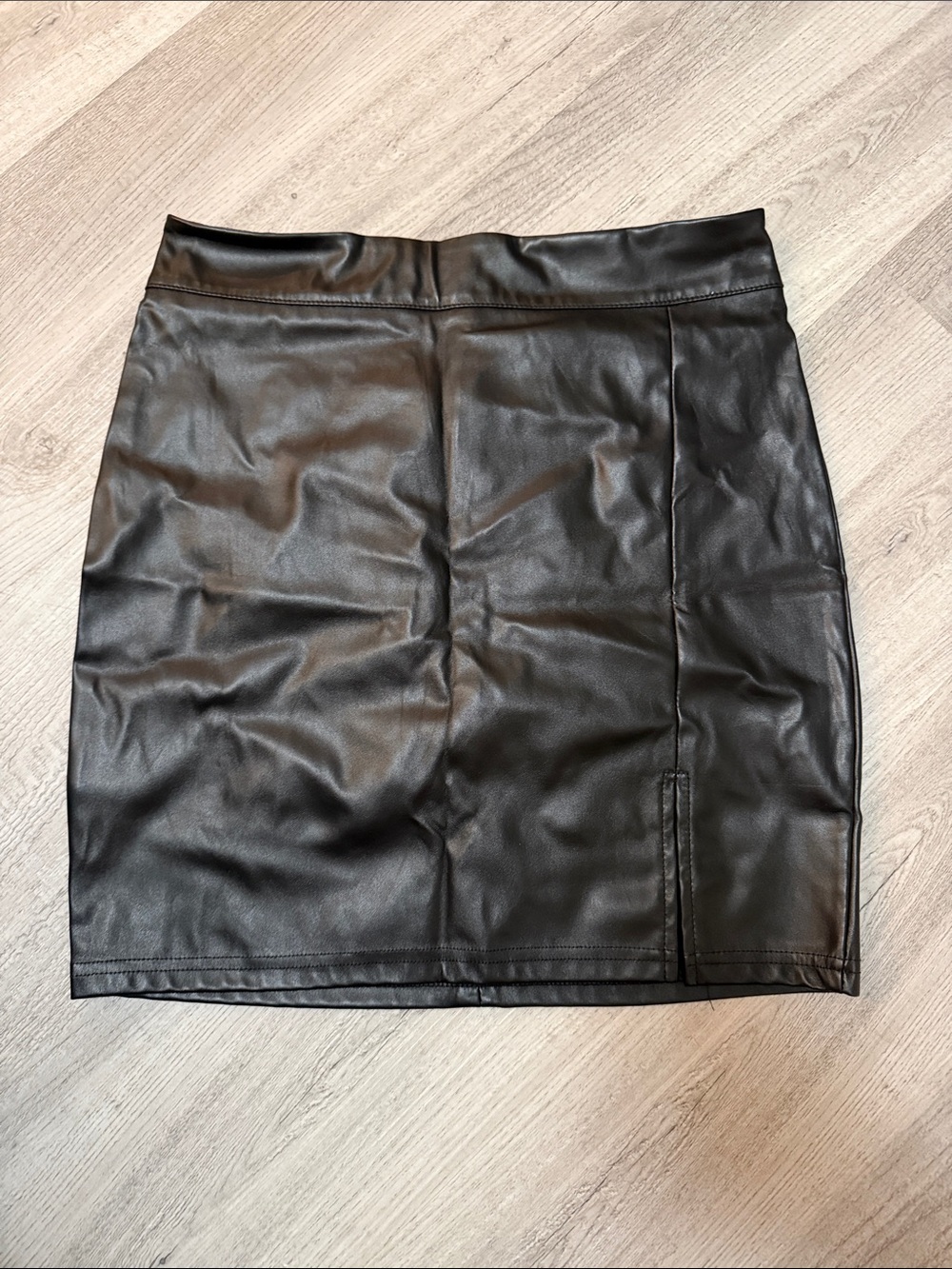 High Waisted Faux Leather Mini Skirt Size Small